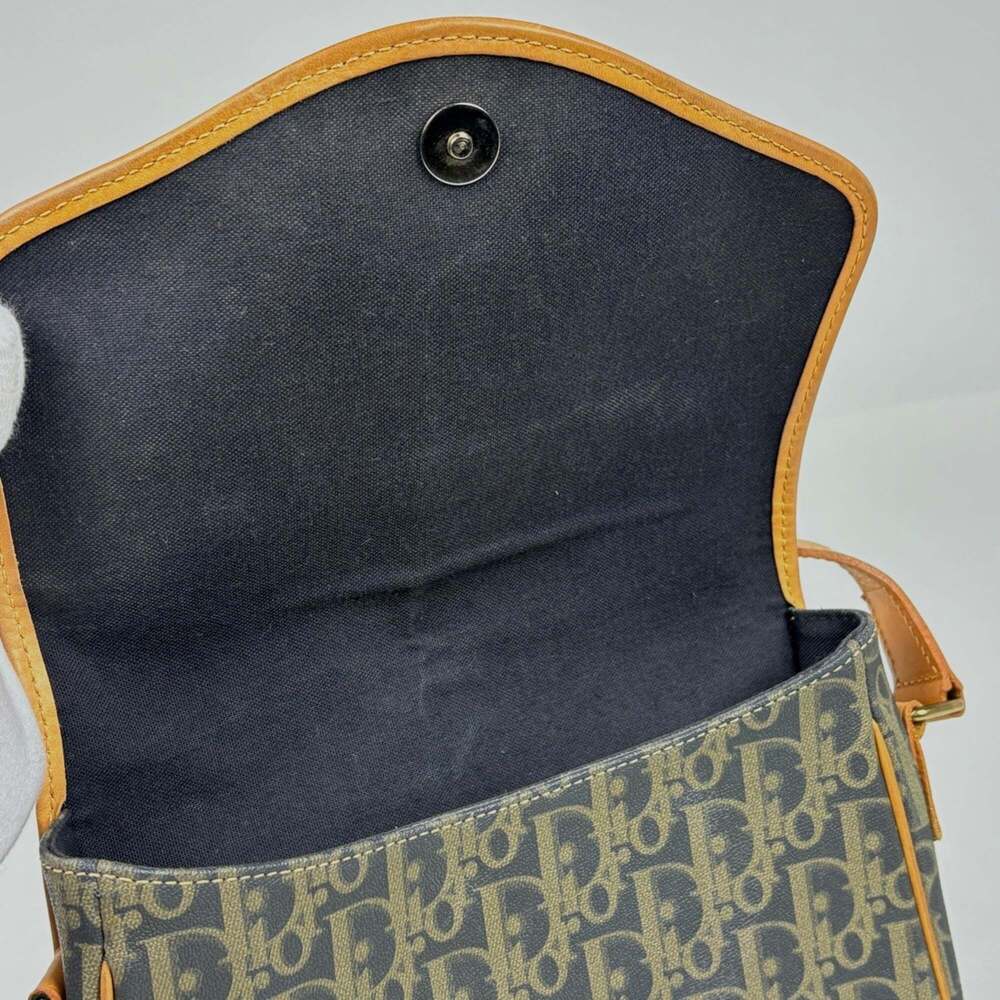 Christian Dior Trotter Pattern Shoulder Bag, Logo Print, Coated Canvas, Black... - Picture 8 of 9